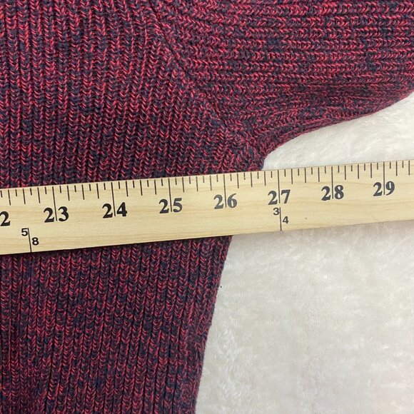 Vintage LL Bean Sweater Men's XL Fisherman 5 Button Henley Hethered Red Knit USA - Picture 8 of 10